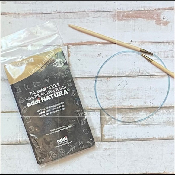 Addi Natura Circular Bamboo Knitting Needle & Mini Mochi Yarn 60cm/5,0mm 24” US8 - Picture 3 of 5